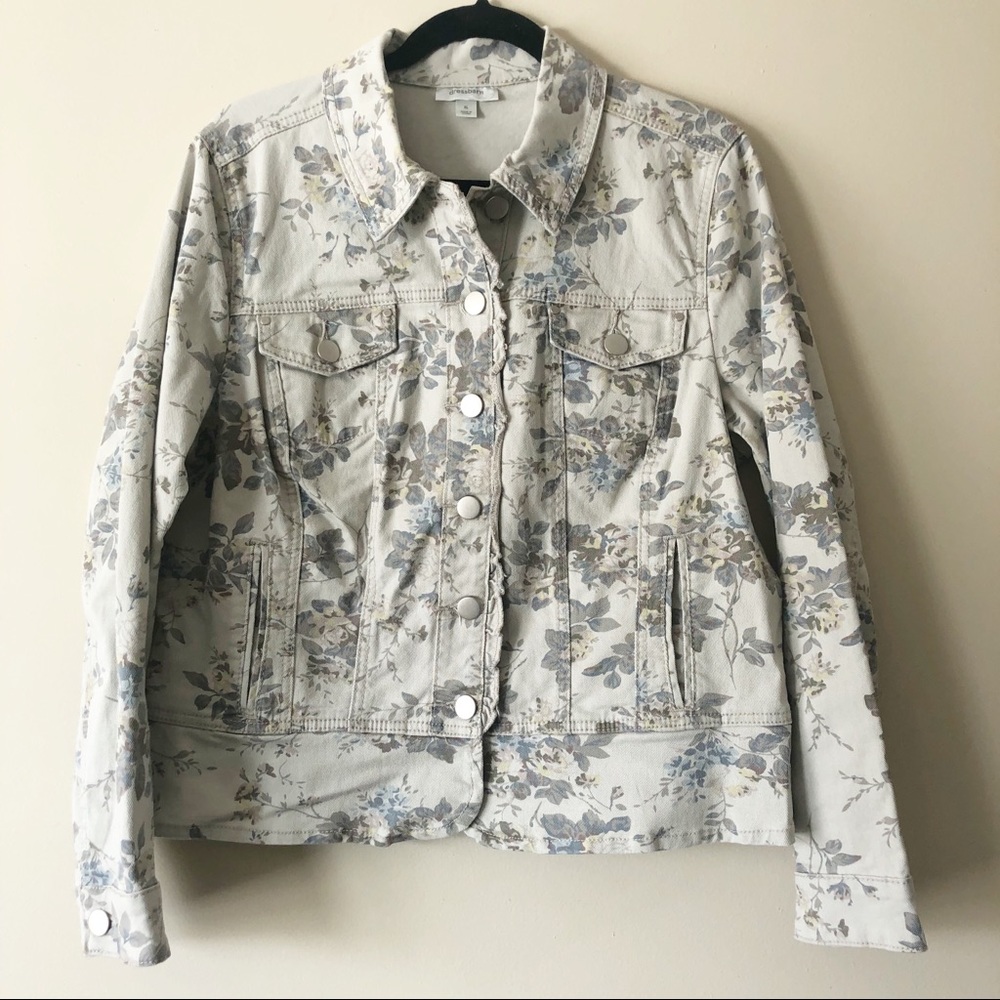 EUC Dressbarn flower denim jacket